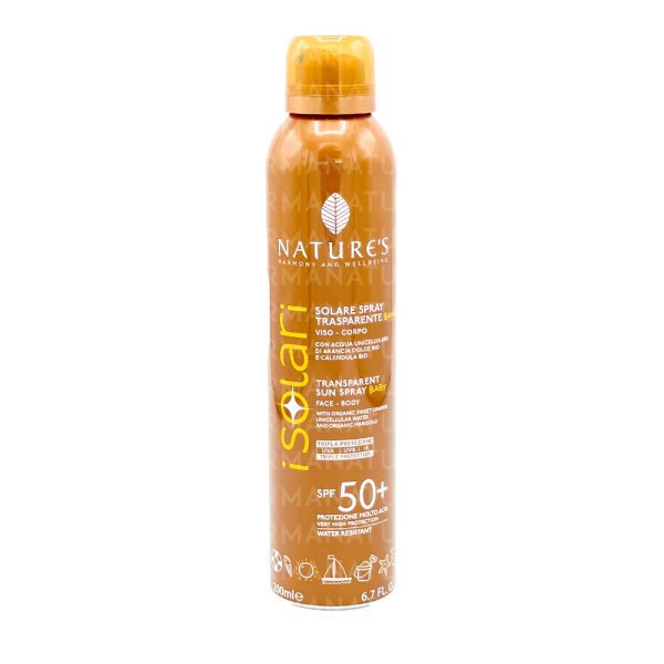 Spray trasparente Bambini SPF50+ 200ml - NATURE'S