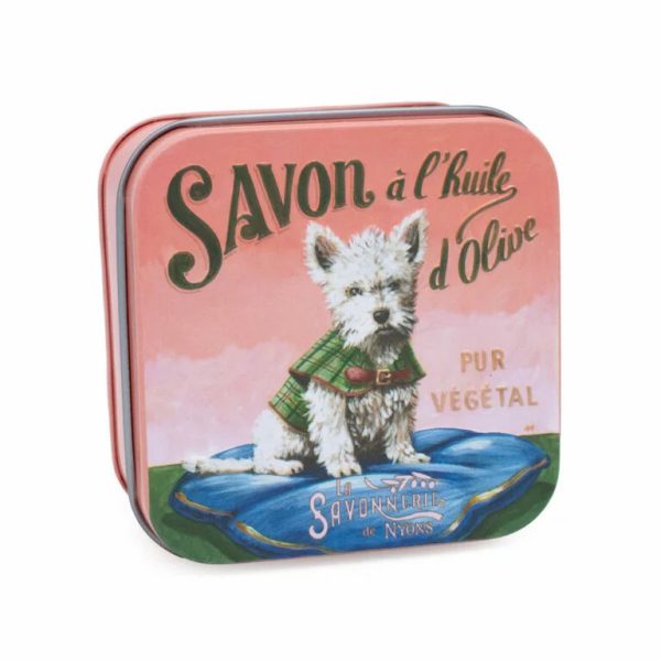 Scatola di metallo Westie Dog & Sapone 100g