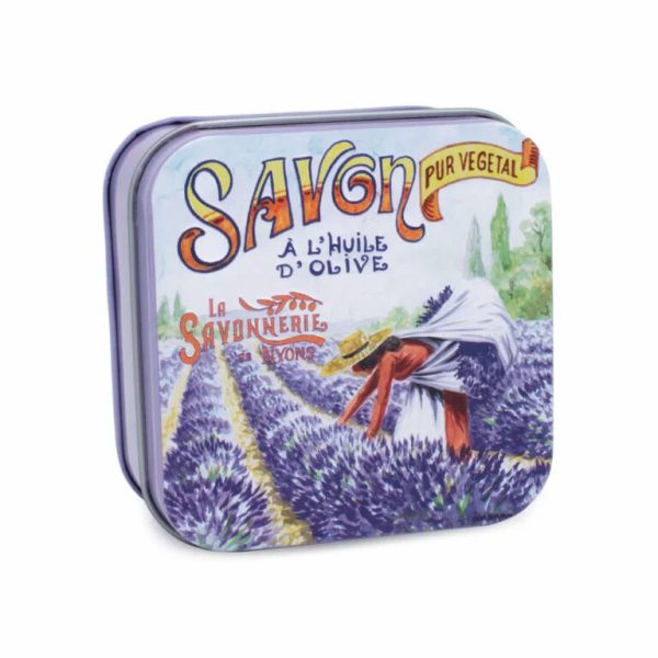 Scatola in metallo per raccolta lavanda e sapone 100 g
