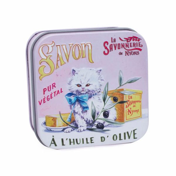 Scatola in metallo per gatti persiani e sapone da 100 g