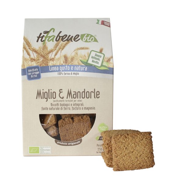Biscotti Biologici Miglio e Mandorle integrali Senza glutine TiFaBeneBio