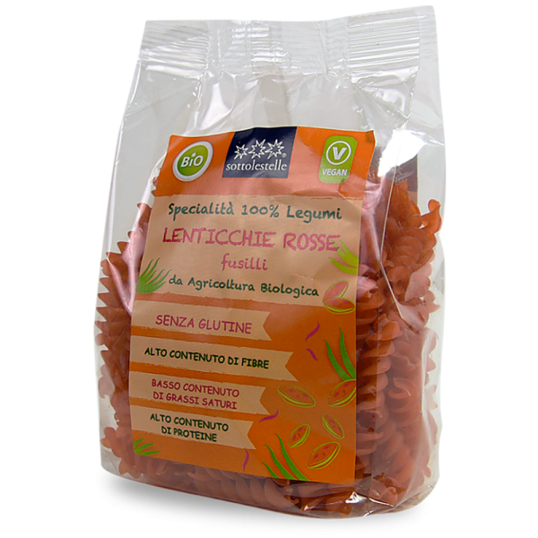 Fusilli 100% Lenticchie Rosse Bio250gr Sls