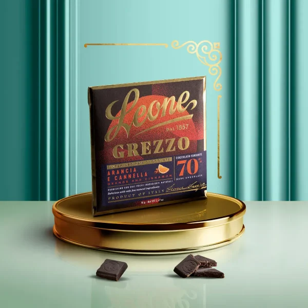Tav Grezzo Arancia&cannella 70% 75gr Leone 1857