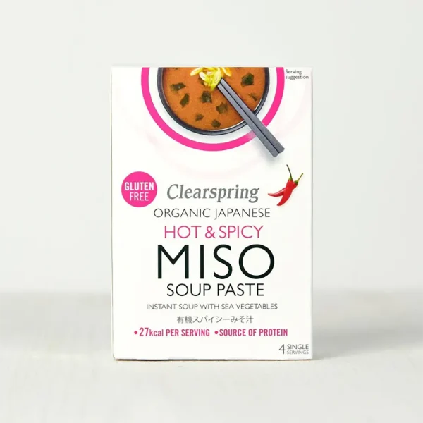 Organic Japanse Miso Soup Paste Hot Spice 4x15gr Clearspring