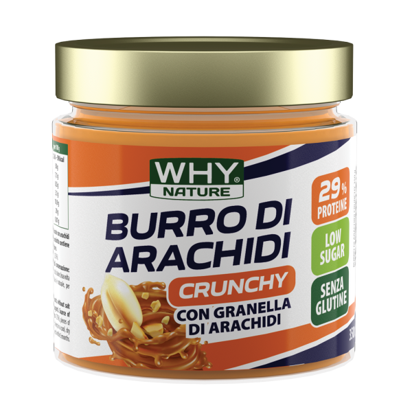 Burro Di Arachidi Crunchy 29% Proteine 350Gr Why Nature