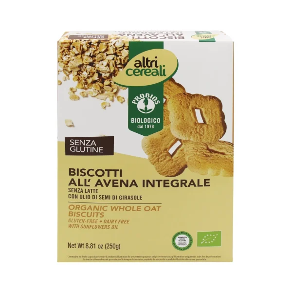 Biscotti Di Avena Integrali S/G 250Gr Probios