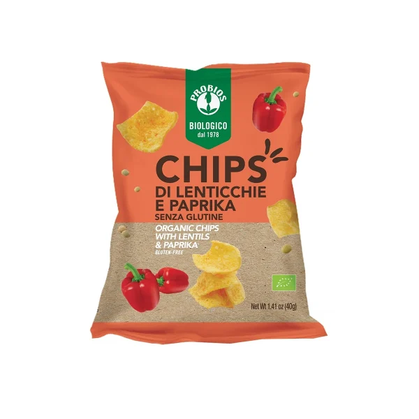 Bio Chips Di Lenticchie E Paprika S/G 40Gr Probios