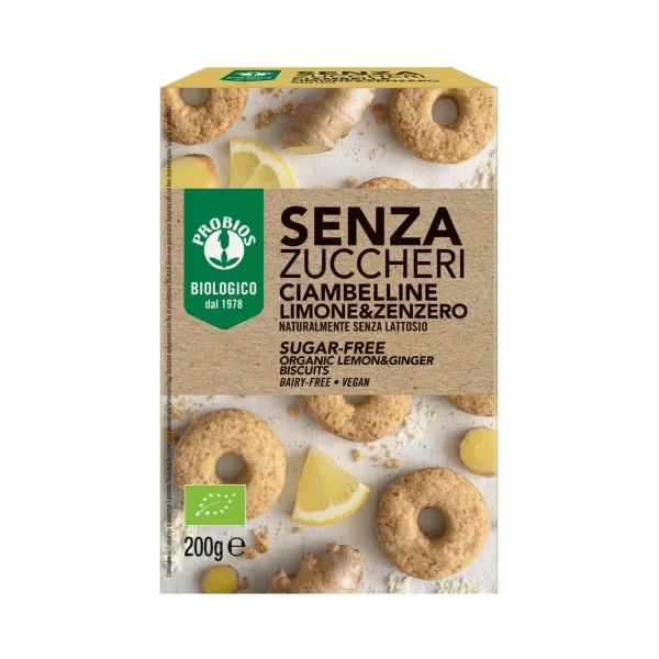 Ciambelline Limone Zenzero Senza Zuccheri  200gr Probios
