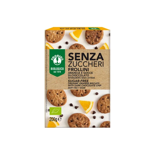 Frollini Arancia e Gocce di Cioccolato Senza Zuccheri Probios