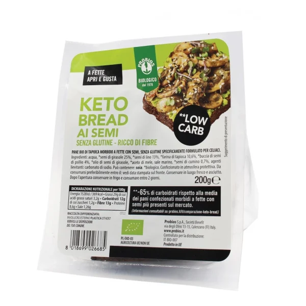 Keto Bread ai Semi Senza Glutine Bio 200Gr Probios