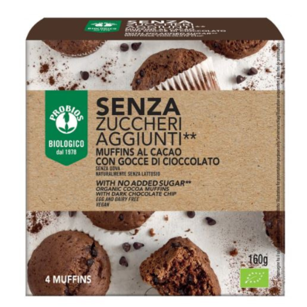 Muffin al Cacao Senza Zuccheri Aggiunti PROBIOS