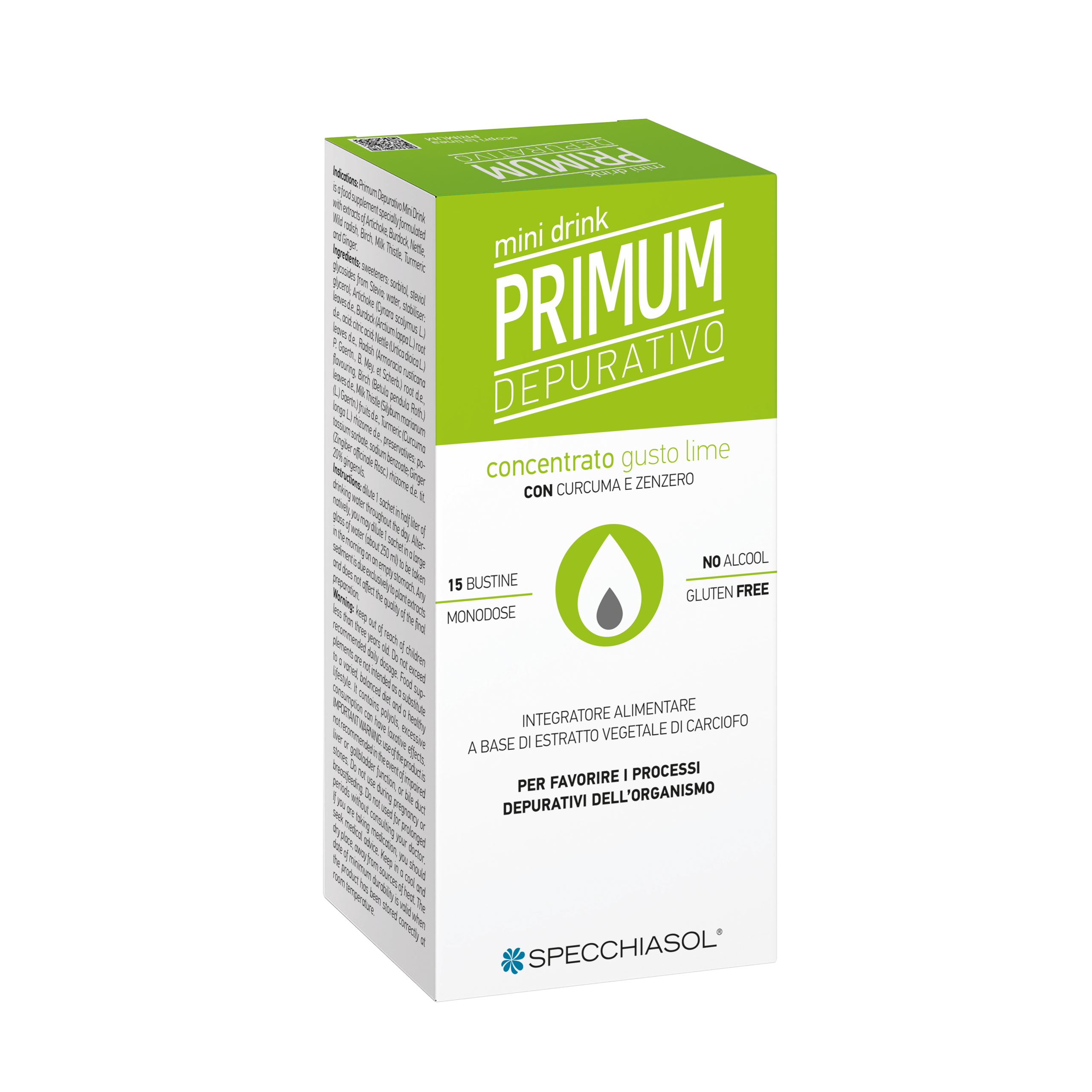 Primum Depurativo Minidrink al Lime con Curcuma e Zenzero 15bst